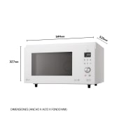 LG Microondas Grill Blanco Smart Inverter 1100W de 39 litros, MJ3965BPH