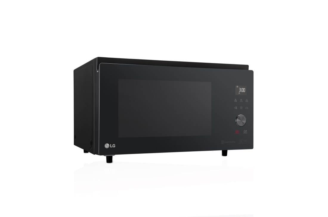 LG Horno Convección Microondas 4 en 1  Smart Inverter, con función freidora de aire,  color Negro 1100W de 39 litros, MJ3965BPS