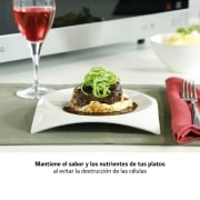 LG Horno Convección Microondas 4 en 1  Smart Inverter, con función freidora de aire,  color Negro 1100W de 39 litros, MJ3965BPS