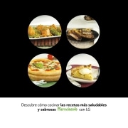 LG Horno Convección Microondas 4 en 1  Smart Inverter, con función freidora de aire,  color Negro 1100W de 39 litros, MJ3965BPS