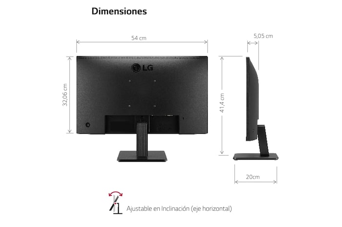 LG 24MR400. Monitor LG IPS: 1920 x 1080, 250 cd/m², 3000:1, diag. 60.4 cm, FreeSync. Entrdas: 1xHDMI1.4, 1xD-Sub, VESA 100 x 100 mm, 24MR400 , 24MR400-B, thumbnail 4