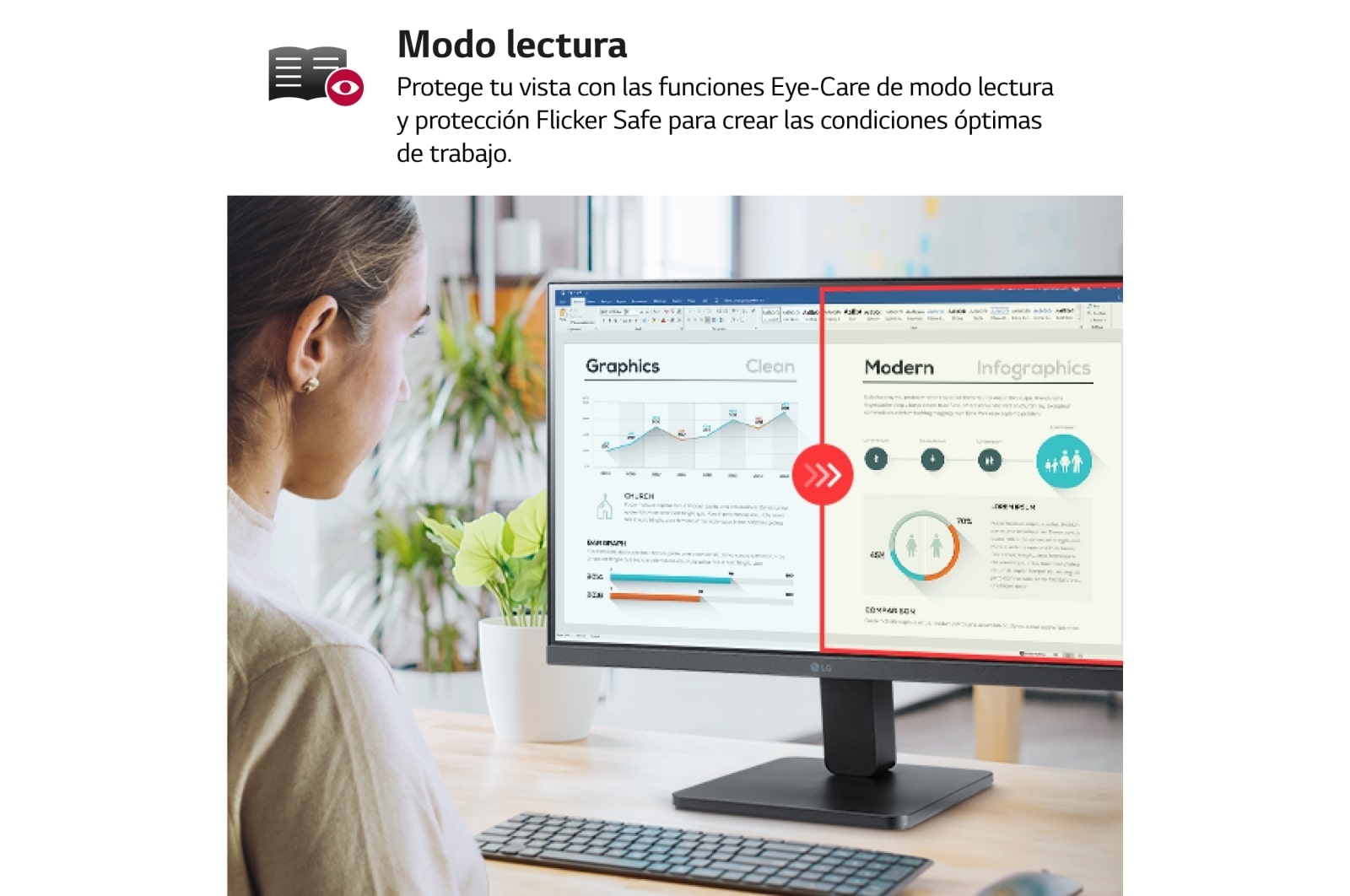 LG Outlet Monitor LG IPS: 1920 x 1080, 250 cd/m², 3000:1, diag. 60.4 cm, FreeSync. Entrdas: 1xHDMI1.4, 1xD-Sub, VESA 100 x 100 mm, 24MR400-B.OUTLET
