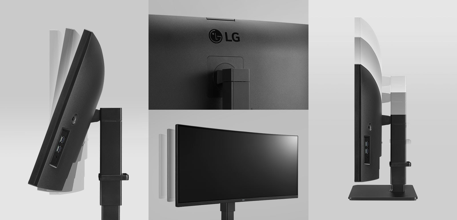 El monitor de diseño ergonómico admite opciones de ajuste de inclinación, giro y altura y ofrece un soporte de un solo clic.