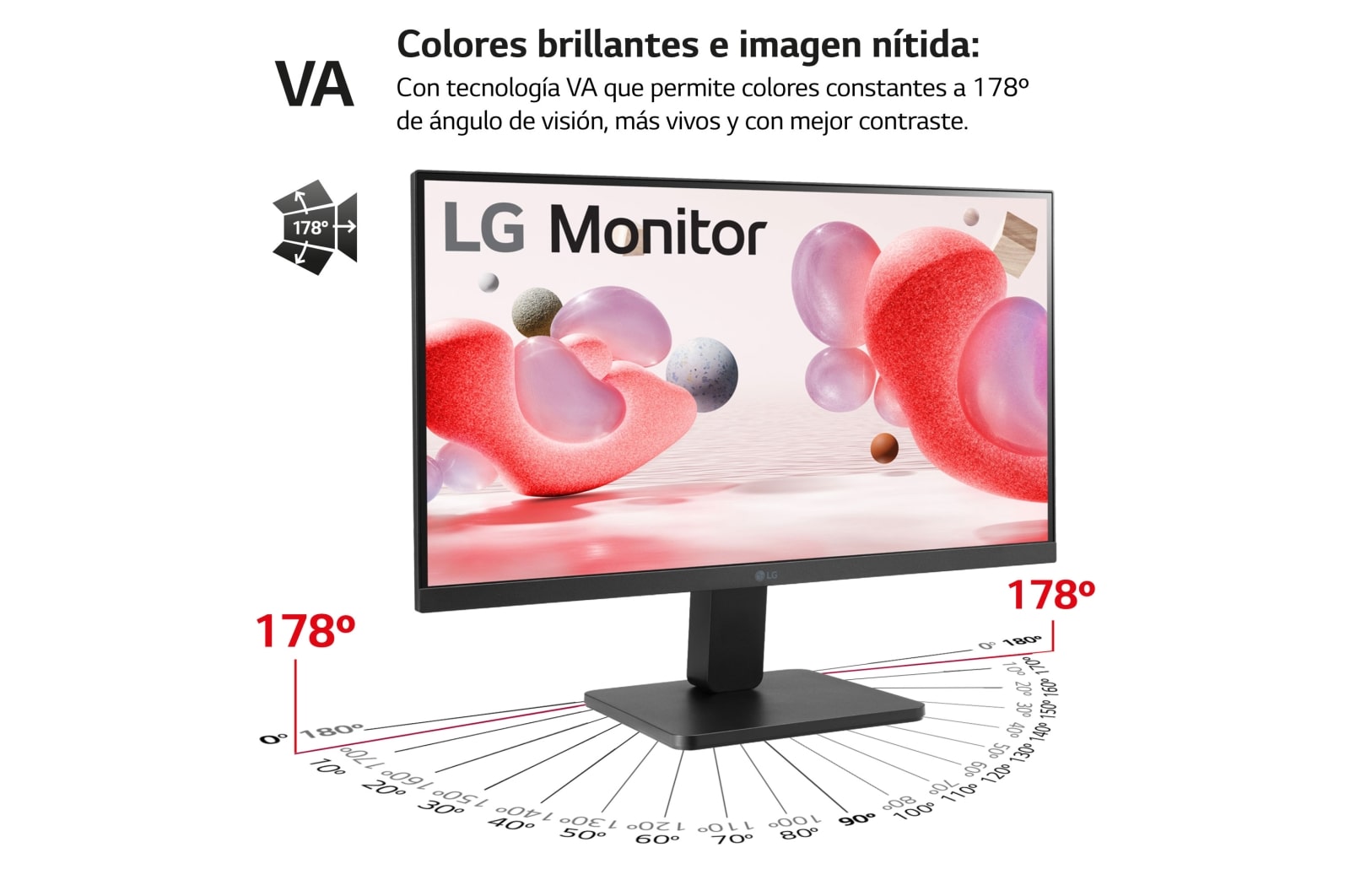 LG Monitor LG Panel VA: 1920 x 1080 (FHD), 250 cd/m², 3000:1, diag. 54.5 cm, FreeSync. Entrdas: 2xHDMI1.4, Si(1ea), VESA 100 x 100 mm, 22MR410-B