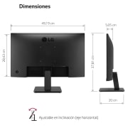 LG Monitor LG Panel VA: 1920 x 1080 (FHD), 250 cd/m², 3000:1, diag. 54.5 cm, FreeSync. Entrdas: 2xHDMI1.4, Si(1ea), VESA 100 x 100 mm, 22MR410-B