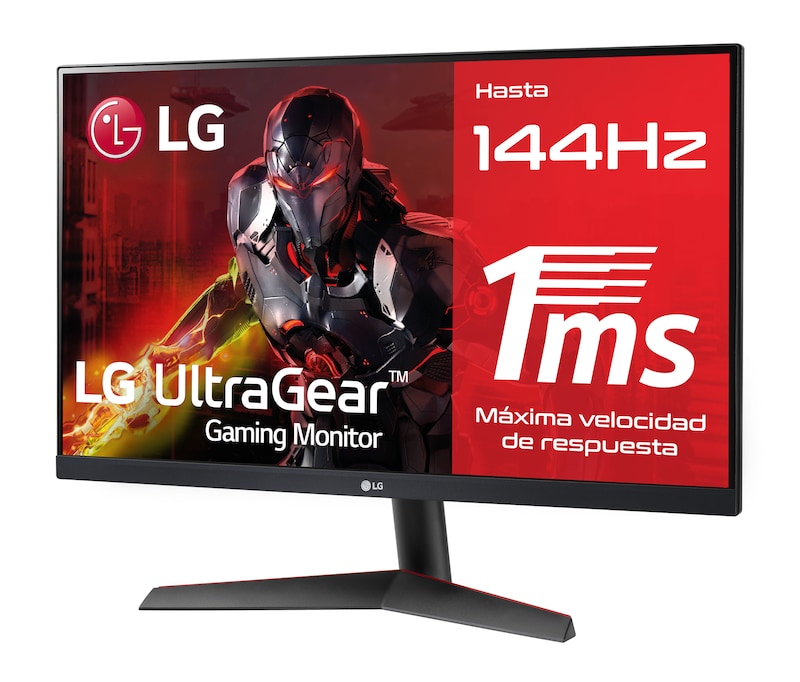 LG 24GN600-B -Monitor Gaming LG UltraGear (Panel IPS: 1920x1080p, 16:9, 300 cd/m², 1000:1, 144Hz, 1ms); DPx1, HDMIx2; AMD Freesync Premium; Regulable en inclinación ; HDR10, F, 24GN600-B