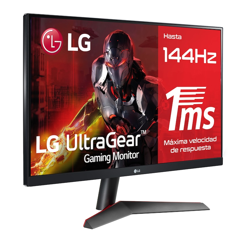 LG 24GN600-B -Monitor Gaming LG UltraGear (Panel IPS: 1920x1080p, 16:9, 300 cd/m², 1000:1, 144Hz, 1ms); DPx1, HDMIx2; AMD Freesync Premium; Regulable en inclinación ; HDR10, F, 24GN600-B