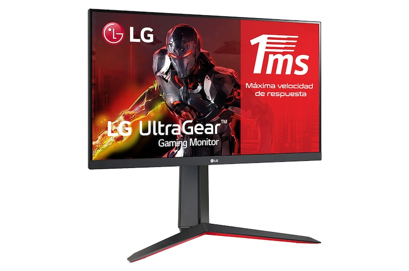 LG 24GN650-B - Monitor LG UltraGear (Panel IPS: 1920x1080p, 16:9, 350 cd/m², 1000:1, 144 Hz, 1ms); entradas: DP x1, HDMI x2;  G-Sync Compatible; Regulable en altura e inclinacion y pivotable, 24GN650-B