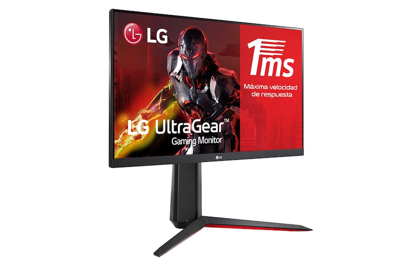 LG 24GN650-B - Monitor LG UltraGear (Panel IPS: 1920x1080p, 16:9, 350 cd/m², 1000:1, 144 Hz, 1ms); entradas: DP x1, HDMI x2;  G-Sync Compatible; Regulable en altura e inclinacion y pivotable, 24GN650-B