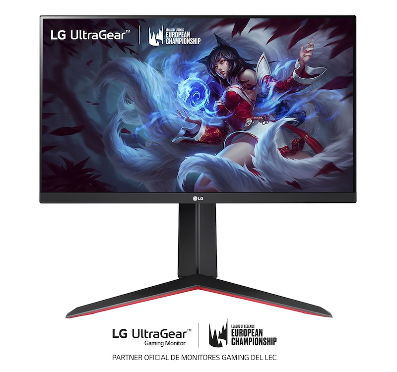 LG 24GN650-B - Monitor LG UltraGear (Panel IPS: 1920x1080p, 16:9, 350 cd/m², 1000:1, 144 Hz, 1ms); entradas: DP x1, HDMI x2;  G-Sync Compatible; Regulable en altura e inclinacion y pivotable, 24GN650-B