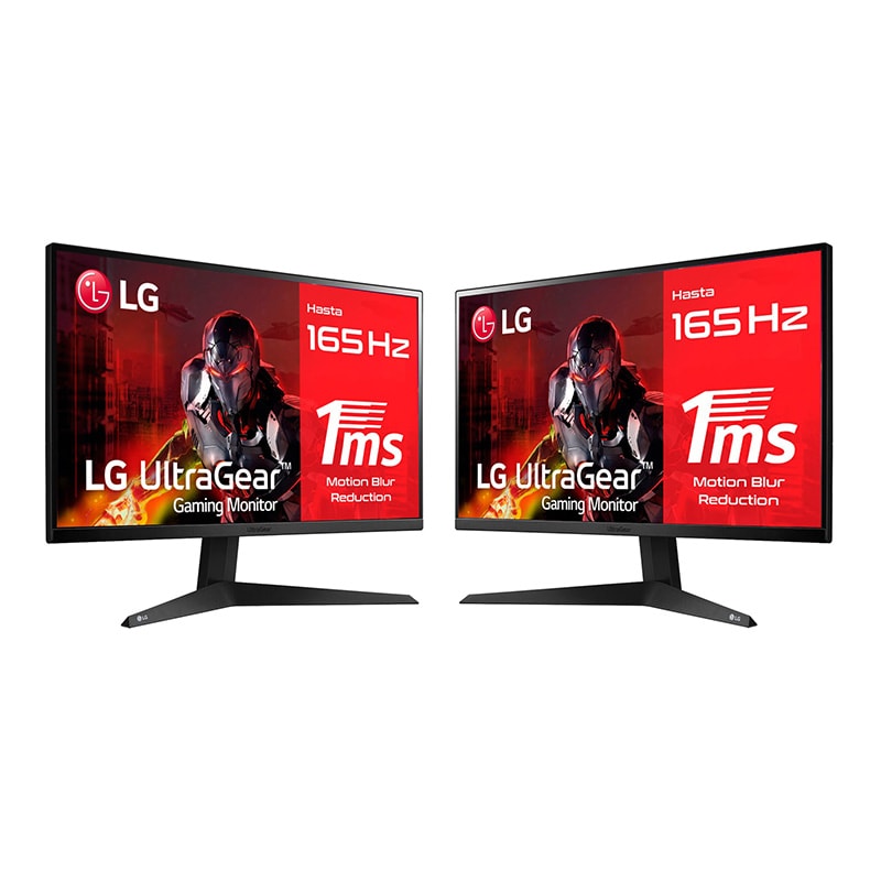 LG Setup Gaming - 2 Monitores gaming LG UltraGear (Panel VA: 1920x1080p, 16:9, 250 cd/m², 3000:1, 165Hz, 1ms); entradas: DP x1, HDMI x2; AMD FreeSync™ Premium; Regulable en inclinación, 24GQ50FD-B.EEU