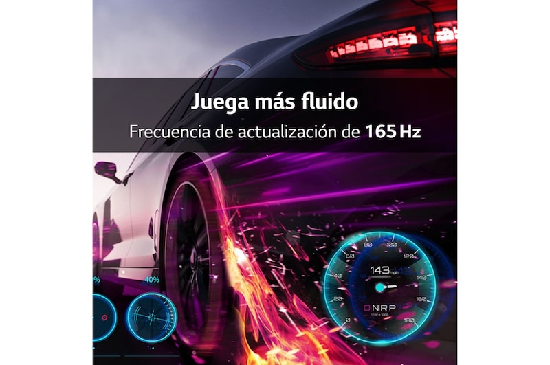 LG Monitor gaming LG UltraGear (Panel VA: 1920x1080p, 16:9, 250 cd/m², 3000:1, 165Hz, 1ms); entradas: DP x1, HDMI x2; AMD FreeSync™ Premium; Regulable en inclinación, 24GQ50FW-B