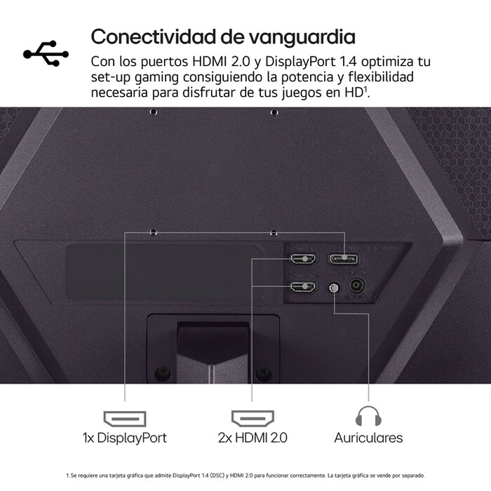 LG Monitor Ultragear, 24", Full HD (1920 x 1080), 180 Hz, 1 ms, AMD FreeSync, HDR10, Black Stabilizer, 24GS50F-B.EEU