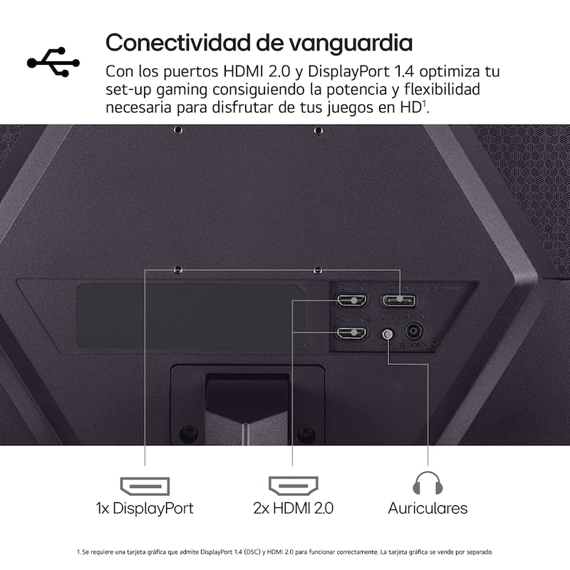 LG Monitor Ultragear, 24", Full HD (1920 x 1080), 180 Hz, 1 ms, AMD FreeSync, HDR10, Black Stabilizer, 24GS50F-B.EEU