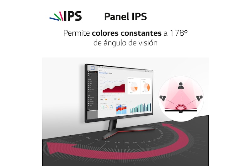 LG Monitor gaming LG IPS (1920x1080p, 250cd/m², 1000:1, 1ms MBR, NTSC 72%); diag. 60,4cm; entradas: D-Sub x1, HDMI x1, DP x1; FreeSync™, 24MP60G-B