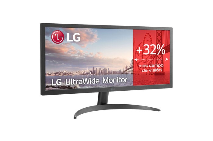 LG Monitor Ultrapanoramico 21:9 LG UltraWide (Panel IPS:2560x1080, 1ms MBR, 300cd/m², 1000:1, sRGB >98%); Super Resolution +; HDR10; entr.: HDMIx2; Ajust. en inclinación., 26WQ500-B