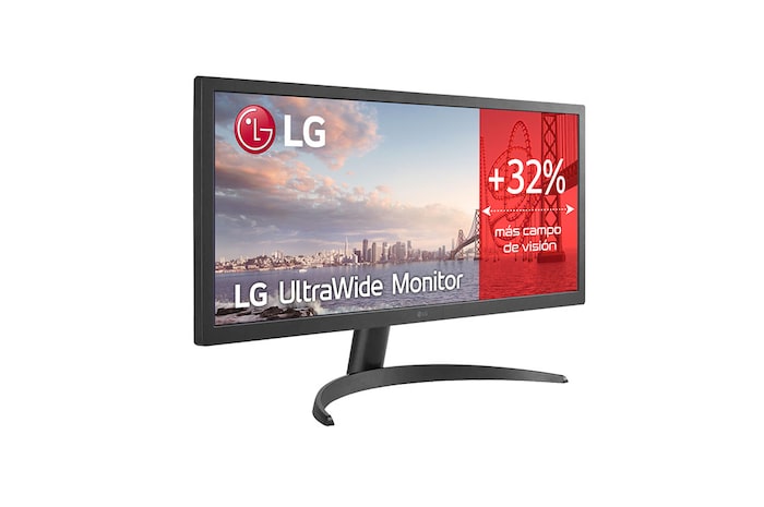 LG Monitor Ultrapanoramico 21:9 LG UltraWide (Panel IPS:2560x1080, 1ms MBR, 300cd/m², 1000:1, sRGB >98%); Super Resolution +; HDR10; entr.: HDMIx2; Ajust. en inclinación., 26WQ500-B