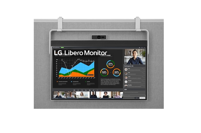 LG Monitor Libero QHD de 27 pulgadas con Cámara Web Full HD Desmontable, 27BQ70QC-S