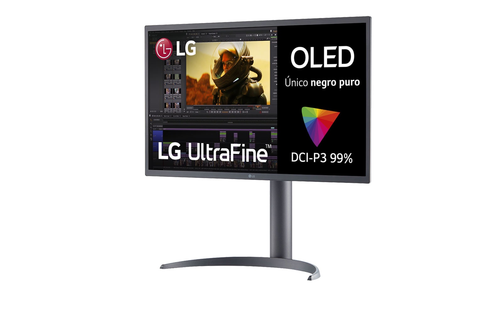 LG 27EP950 - Monitor LG UltraFine OLED (Panel OLED: 3840x2160, 16:9, 250cd/m2, 1M:1, 1ms, DCI-P3>99%, DisplayHDR™ 400 TrueBlack); diag. 68cm; entr: HDMI x1, DP x2, USB-C x1, USB-A x4., 27EP950-B