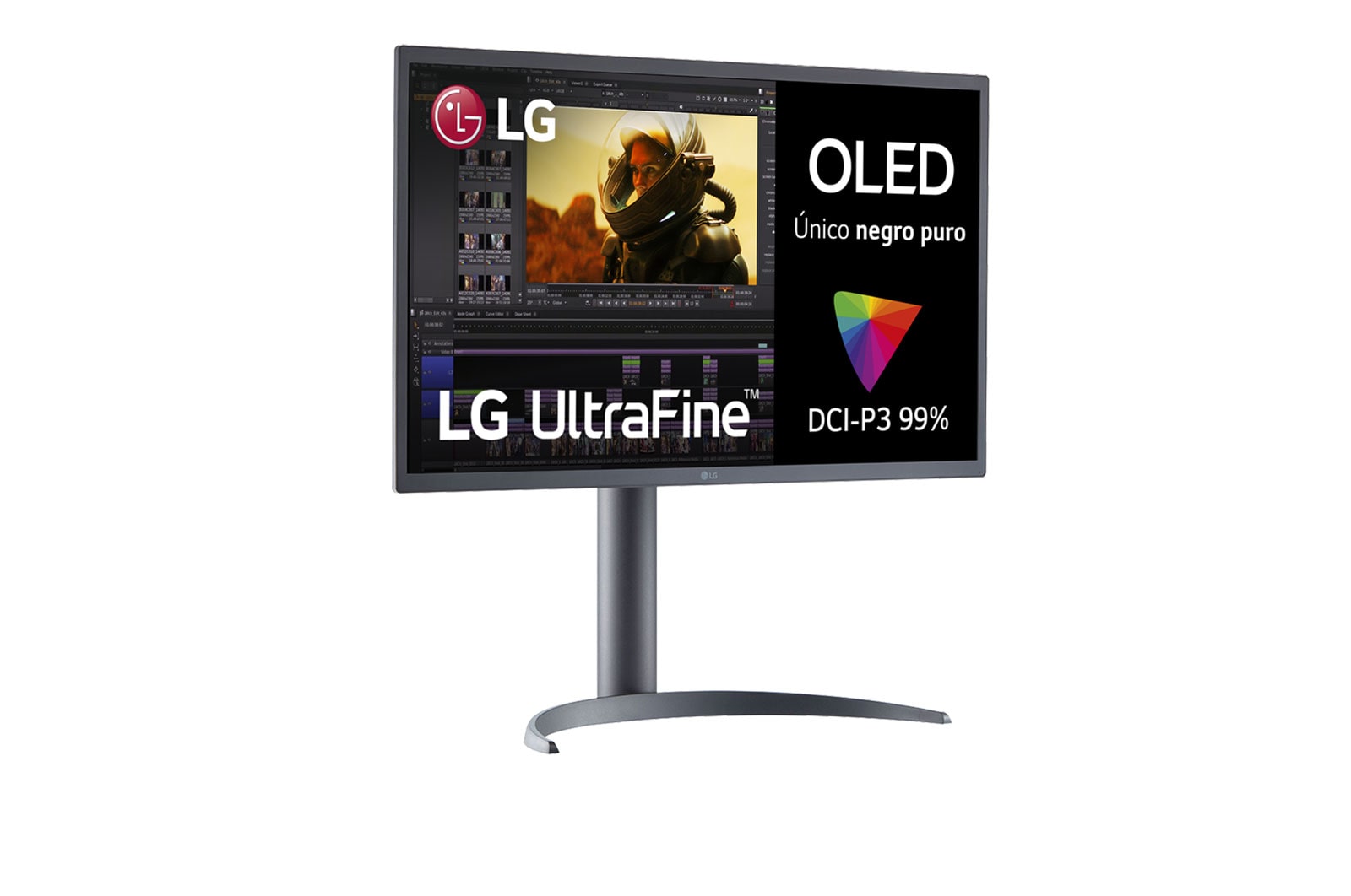 LG 27EP950 - Monitor LG UltraFine OLED (Panel OLED: 3840x2160, 16:9, 250cd/m2, 1M:1, 1ms, DCI-P3>99%, DisplayHDR™ 400 TrueBlack); diag. 68cm; entr: HDMI x1, DP x2, USB-C x1, USB-A x4., 27EP950-B