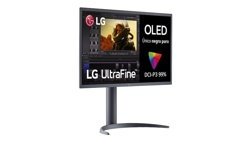 LG 27EP950 - Monitor LG UltraFine OLED (Panel OLED: 3840x2160, 16:9, 250cd/m2, 1M:1, 1ms, DCI-P3>99%, DisplayHDR™ 400 TrueBlack); diag. 68cm; entr: HDMI x1, DP x2, USB-C x1, USB-A x4., 27EP950-B
