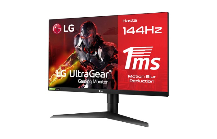 LG 27GL63T - Monitor dirigido a pro-Gamers (Panel IPS: 1920x1080p, 16:9, 400 cd/m², 1000:1, 144Hz, 1ms); entradas: DP x1, HDMI; RADEON Freesync 2, D, 27GL63T-B
