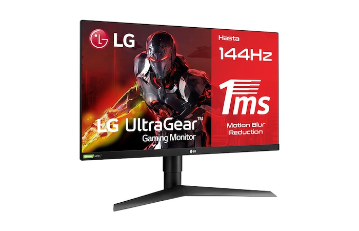 LG 27GL63T - Monitor dirigido a pro-Gamers (Panel IPS: 1920x1080p, 16:9, 400 cd/m², 1000:1, 144Hz, 1ms); entradas: DP x1, HDMI; RADEON Freesync 2, D, 27GL63T-B