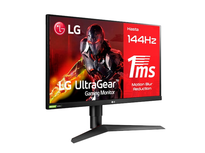 LG 27GL63T - Monitor dirigido a pro-Gamers (Panel IPS: 1920x1080p, 16:9, 400 cd/m², 1000:1, 144Hz, 1ms); entradas: DP x1, HDMI; RADEON Freesync 2, D, 27GL63T-B