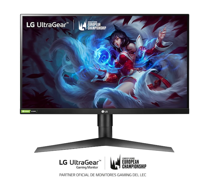 LG 27GL63T - Monitor dirigido a pro-Gamers (Panel IPS: 1920x1080p, 16:9, 400 cd/m², 1000:1, 144Hz, 1ms); entradas: DP x1, HDMI; RADEON Freesync 2, D, 27GL63T-B