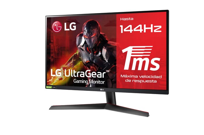LG 27GN600-B - Monitor Gaming LG UltraGear (Panel IPS: 1920x1080p, 16:9, 300 cd/m², 1000:1, 144Hz, 1ms); diag. 68,47cm; entradas: DPx1, HDMIx2; AMD Freesync Premium & G-Sync Compatible; Regulable en inclinacion ; HDR10, 27GN600-B