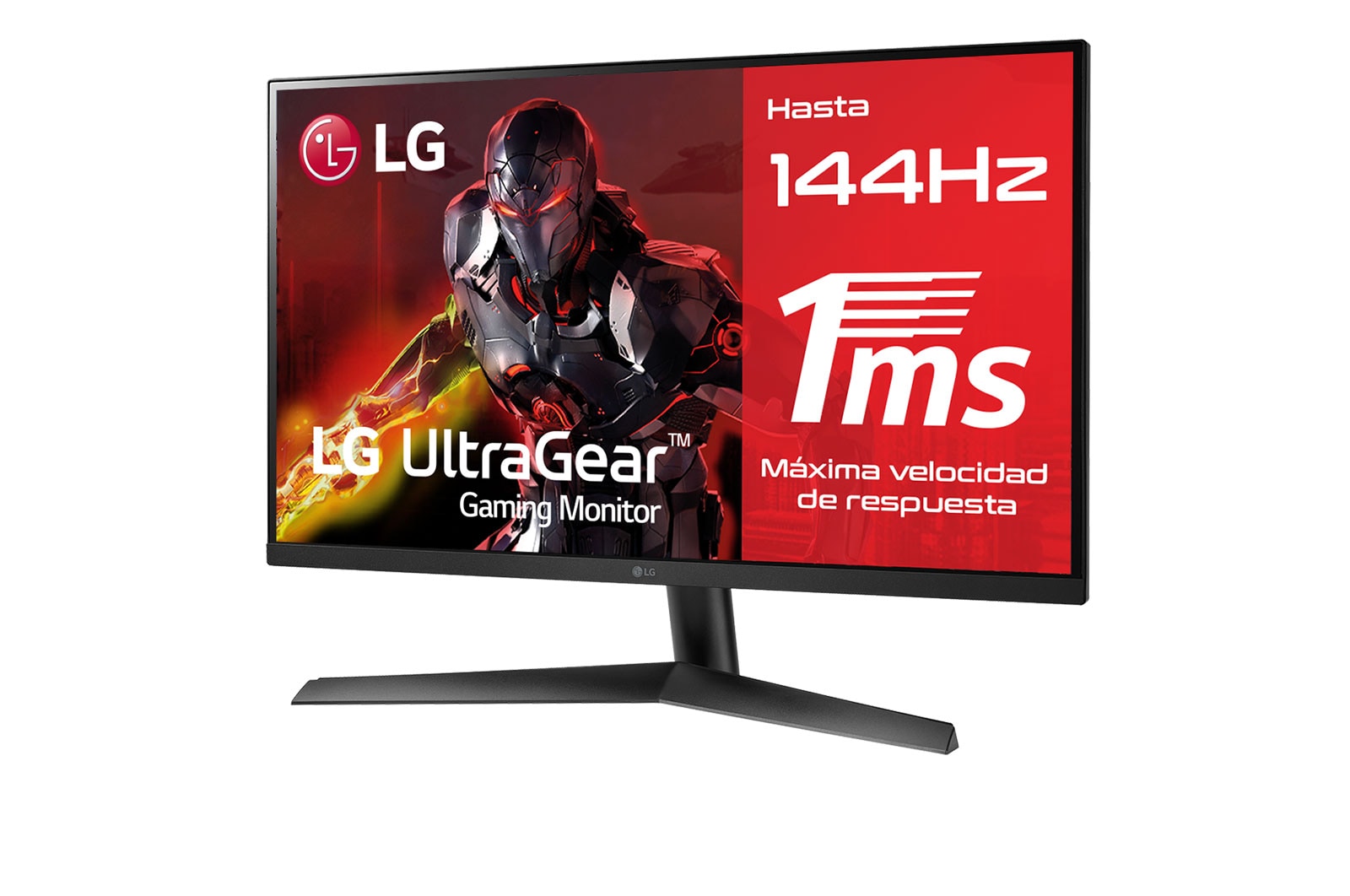 LG  LG 27GN60R-B - Monitor gaming LG UltraGear (Panel IPS: 1920 x 1080 (FHD), 16:9, 350 cd/m², 1000:1, 1ms (GtG), 144 Hz); entradas: DP x1, HDMI x2; FreeSync™ Premium, 27GN60R-B