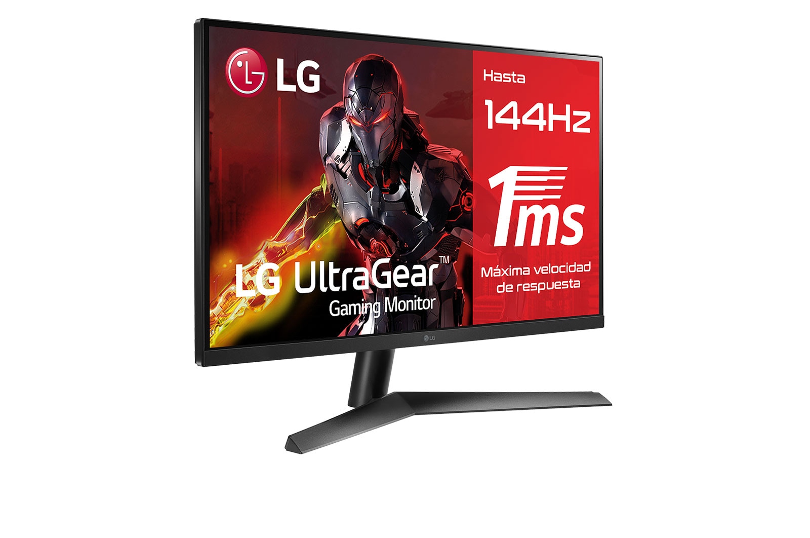 LG  LG 27GN60R-B - Monitor gaming LG UltraGear (Panel IPS: 1920 x 1080 (FHD), 16:9, 350 cd/m², 1000:1, 1ms (GtG), 144 Hz); entradas: DP x1, HDMI x2; FreeSync™ Premium, 27GN60R-B