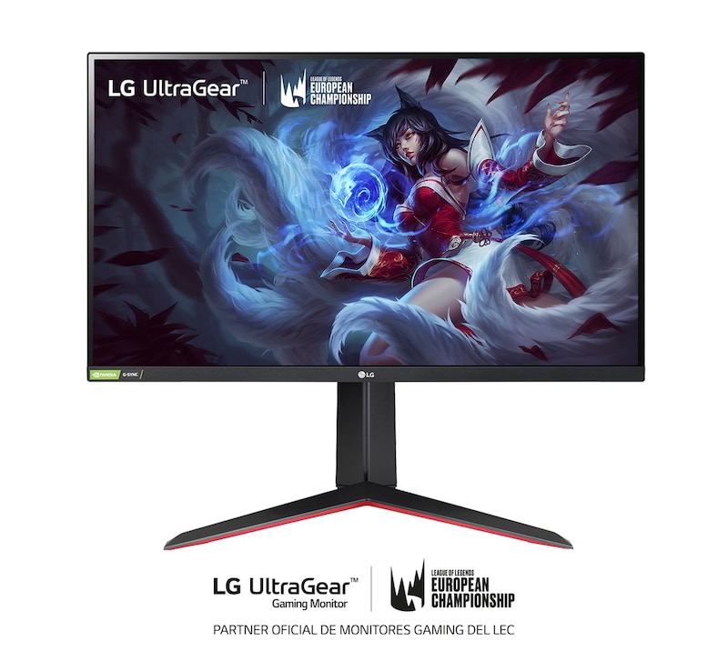 LG 27GN650-B - Monitor LG UltraGear (Panel IPS: 1920x1080p, 16:9, 350 cd/m², 1000:1, 144 Hz, 1ms); entradas: DP x1, HDMI x2;  G-Sync Compatible; Regulable en altura e inclinacion y pivotable, F, 27GN650-B