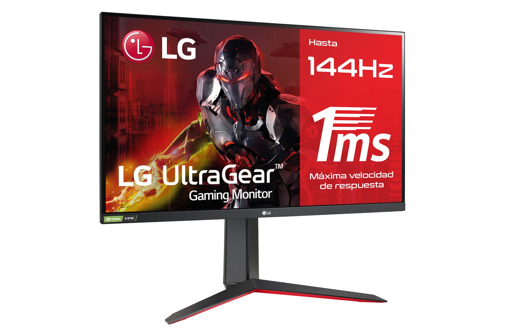 LG 27GN650-B - Monitor LG UltraGear (Panel IPS: 1920x1080p, 16:9, 350 cd/m², 1000:1, 144 Hz, 1ms); entradas: DP x1, HDMI x2;  G-Sync Compatible; Regulable en altura e inclinacion y pivotable, F, 27GN650-B