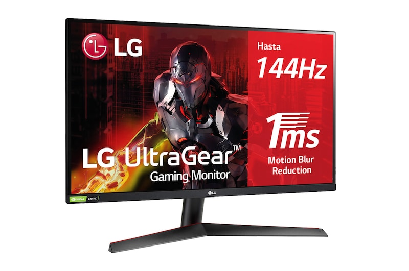 LG 27GN800-B -Monitor gaming LG UltraGear (Panel NanoIPS: 2560x1440p, 16:9, 350 cd/m², 1000:1, 144Hz, 1ms); DPx1, HDMIx2; NVIDIA G-Sync™ Compatible; Regulable en altura e inclinacion y pivotable ; Marcos ultrafinos, 27GN800-B