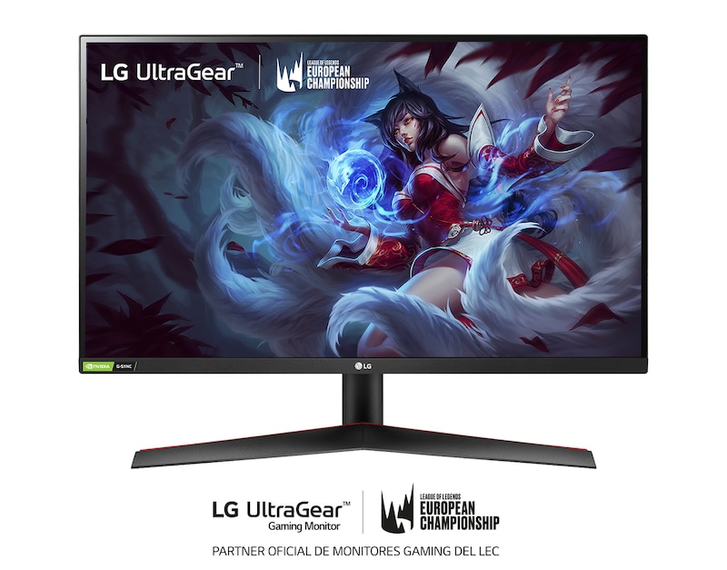 LG 27GN800-B -Monitor gaming LG UltraGear (Panel NanoIPS: 2560x1440p, 16:9, 350 cd/m², 1000:1, 144Hz, 1ms); DPx1, HDMIx2; NVIDIA G-Sync™ Compatible; Regulable en altura e inclinacion y pivotable ; Marcos ultrafinos, 27GN800-B