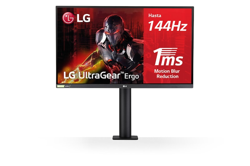 LG 27GN88A-B -Monitor Gaming LG Ergo™ (Panel NanoIPS: 2560x1440p, 16:9, 350 cd/m², 1000:1, 144Hz, 1ms); DPx1, HDMIx2, USB-Ax3; G-Sync Compatible; Regulable en altura e inclinacion, pivotable, extensible y retraíble, G, 27GN88A-B
