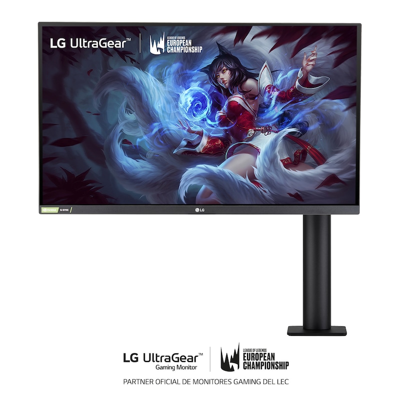 LG 27GN88A-B -Monitor Gaming LG Ergo™ (Panel NanoIPS: 2560x1440p, 16:9, 350 cd/m², 1000:1, 144Hz, 1ms); DPx1, HDMIx2, USB-Ax3; G-Sync Compatible; Regulable en altura e inclinacion, pivotable, extensible y retraíble, G, 27GN88A-B