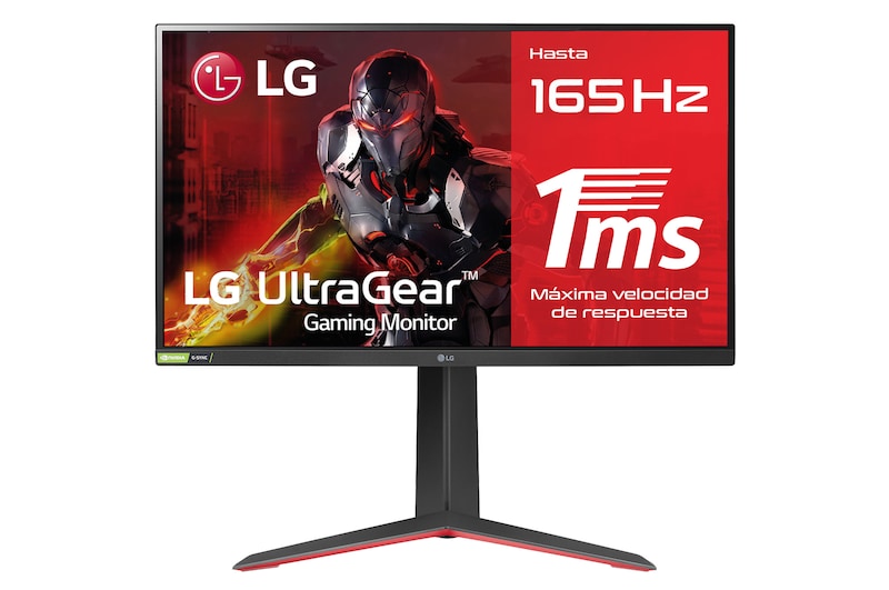 LG 27GP850-B - Monitor gaming LG UltraGear (Panel IPS:2560x1440px, 16:9, 400 cd/m2, 1000:1, 165Hz, 1ms); entradas: DP x1, HDMI x2, USB-A x3; G-Sync Compatible, FreeSync™ Premium, 27GP850-B