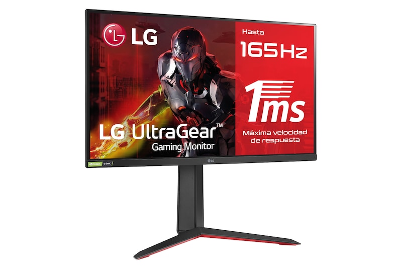LG 27GP850-B - Monitor gaming LG UltraGear (Panel IPS:2560x1440px, 16:9, 400 cd/m2, 1000:1, 165Hz, 1ms); entradas: DP x1, HDMI x2, USB-A x3; G-Sync Compatible, FreeSync™ Premium, 27GP850-B