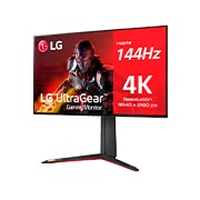 LG Monitor gaming LG UltraGear (Panel NanoIPS: 3840x2160, 16:9, 400cd/m², 1000:1, 1ms, 144Hz, DCI-P3>98%, HDR10); diag. 68,47cm; entr.: HDMI 2.1 x2, DPx1, USB-Ax3; NVIDIA G-Sync™ Compatible, AMD FreeSync™ PremiumPro., 27GP95RW-B