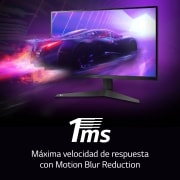LG Monitor gaming LG UltraGear (Panel VA: 1920x1080p, 16:9, 250 cd/m², 3000:1, 1ms, 165Hz); diag. 68,47cm; entradas: DPx1, HDMIx2; AMD FreeSync™ Premium; Regulable en inclinacion, 27GQ50FW-B