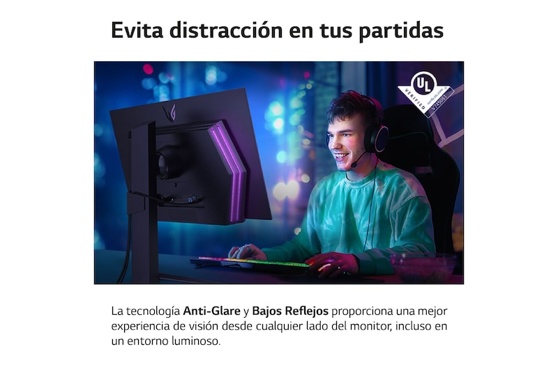 LG UltraGear™ de 27 pulgadas Monitor Gaming OLED QHD de 240Hz | 0.03ms de tiempo de respuesta, Compatible con G-SYNC®, FreeSync™ Premium, 27GR95QE-B