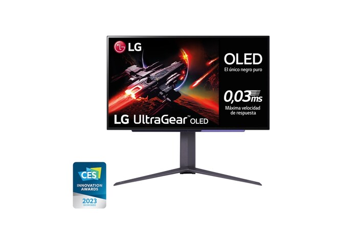 LG UltraGear™ de 27 pulgadas Monitor Gaming OLED QHD de 240Hz | 0.03ms de tiempo de respuesta, Compatible con G-SYNC®, FreeSync™ Premium, 27GR95QE-B