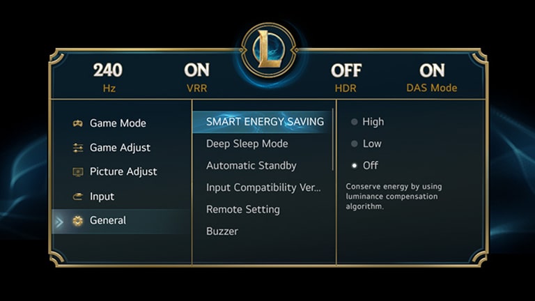 Imagen de la configuración de la interfaz
