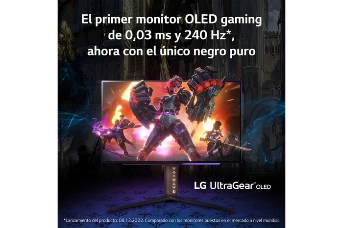 LG UltraGear™ de 27 pulgadas Monitor Gaming OLED QHD de 240Hz | 0.03ms de tiempo de respuesta, Compatible con G-SYNC®, FreeSync™ Premium, 27GR95QL-B