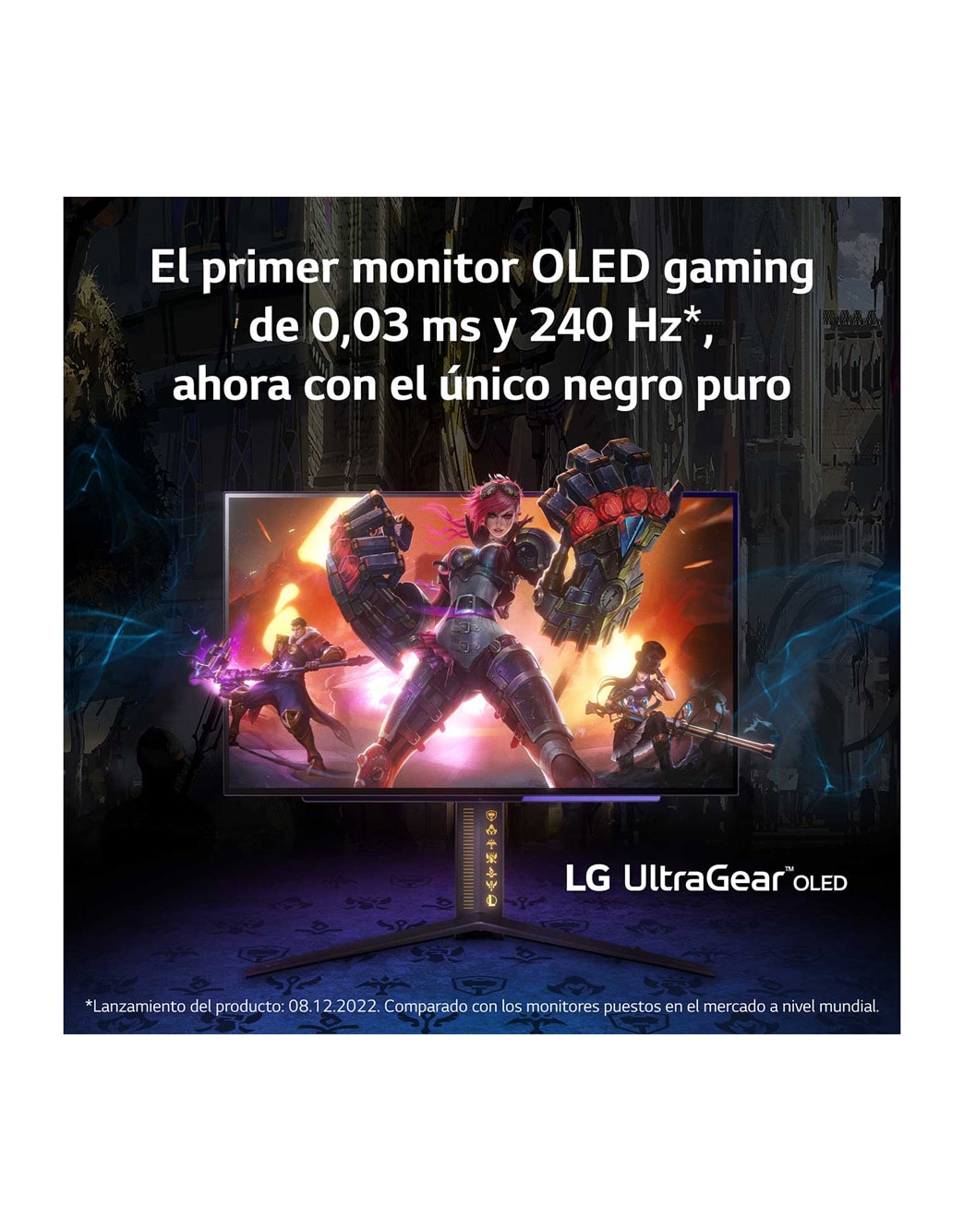 Monitor Gaming LG UltraGear™ OLED QHD de 27 pulgadas y 240Hz - 27GR95QL ...