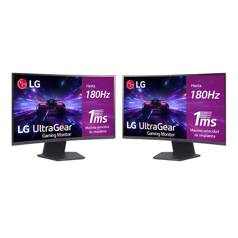 LG Setup Gaming - 2 Monitores LG UltraGear 27" (68,4cm) curvo 1000R, 1ms, 2560 x 1440 QHD, 180Hz, AMD FreeSync, 27GS60WD-B.EEU