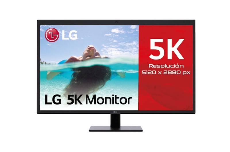 LG Monitor LG 5K UltraFine enfocado a usuarios iOS (Panel IPS: 5120x2880px, 16:9, 500 cd/m², 1100:1, DCI-P3 >99%, 60Hz, 14ms); diagonal 68,6cm; entradas: Thunderbolt 3 x1, USB-C x33 x2, USB-C x3, G, 27MD5KLP-B