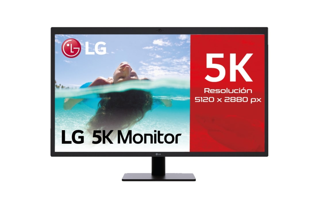 LG Monitor LG 5K UltraFine enfocado a usuarios iOS (Panel IPS: 5120x2880px, 16:9, 500 cd/m², 1100:1, DCI-P3 >99%, 60Hz, 14ms); diagonal 68,6cm; entradas: Thunderbolt 3 x1, USB-C x33 x2, USB-C x3, G, 27MD5KLP-B